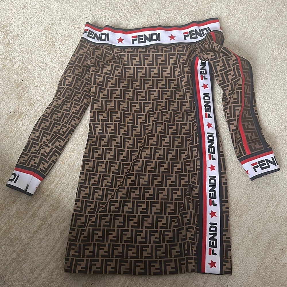 Fendi x Fila off the shoulder dress. Limited edition